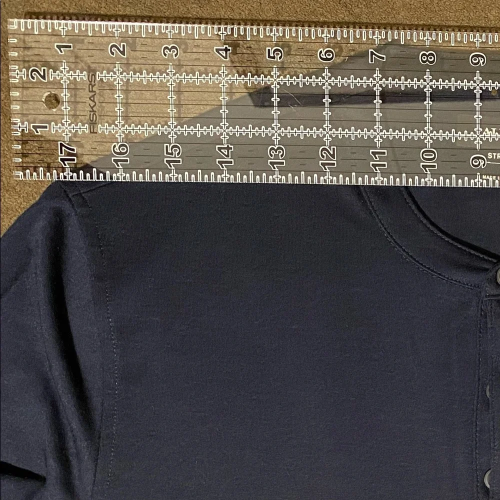 Women’s Alfani Stretch Long-sleeve Blue Shirt Size Medium - Picture 4 of 6